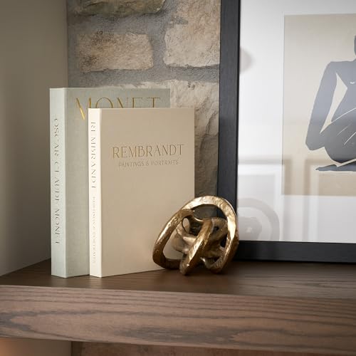 Set of 2 Decorative Linen Books - Aesthetic Faux Books for Coffee Table Decor
