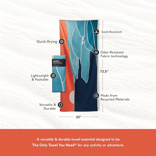 Recycled MicroTerry Beach Towel - Sand Resistant & Quick Dry Travel Towel
