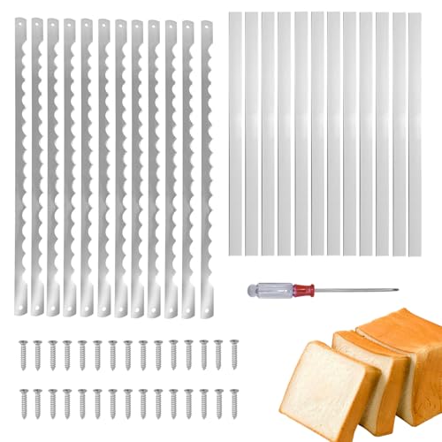 12 Pcs 10.8-Inch Serrated Bread Bow Knife Blades with Screws and Safety Guard