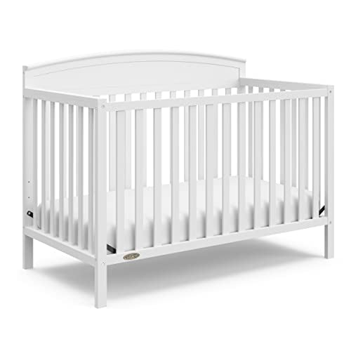 5-in-1 Convertible Wooden Baby Crib - GREENGUARD Gold Certified, White