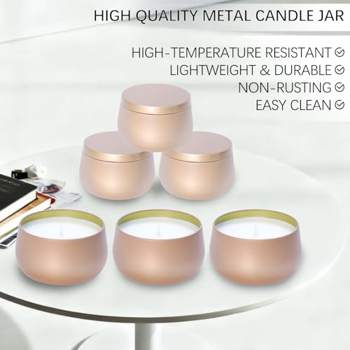 8oz Dark Gold Candle Tins - 24 Pack Metal Containers for DIY