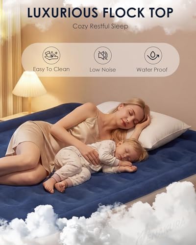 Queen Air Mattress with Built-in Pump | 18" Inflatable Bed