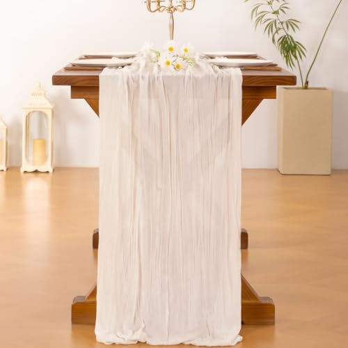 Ivory Cheesecloth Table Runner 10ft Fall Boho Wedding Home Decor