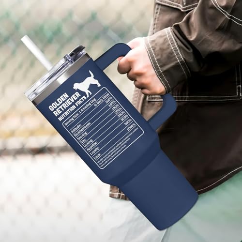 Couple Fox Golden Retriever Tumbler 40oz - Dog Lover Gift for Men & Dad