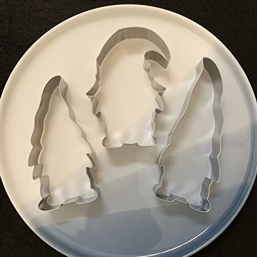 Gnome Cookie Cutter Set - Holiday Baking Fondant and Biscuit Cutters, Food Grade Steel, 3 Sizes