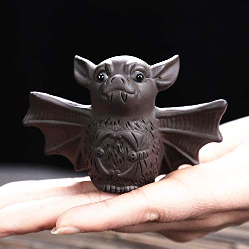 EatingBiting Chinese Zisha Tea Bat - Purple Clay Tea Pet, Handmade, Gift & Home Decor