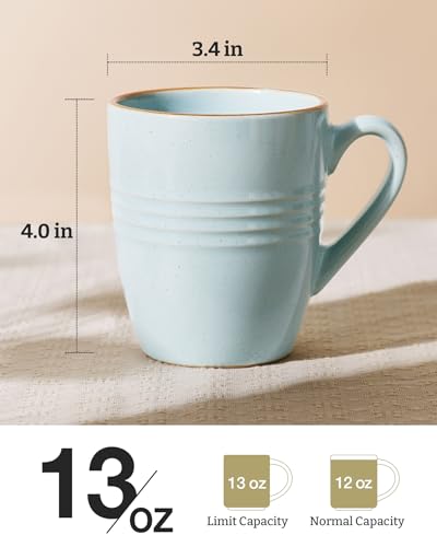 Famiware Jupiter Coffee Mug Set of 4 - 13oz Multi-Color Hand-Painted Cups