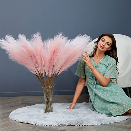 8-Piece 38-Inch Artificial Pampas Grass Stems - Fluffy Faux Floral Decor