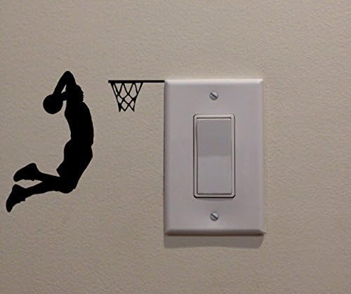Basketball Player Slam Dunk Light Switch Vinyl Wall Decal Sticker