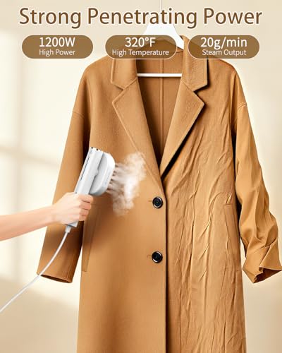 2-in-1 Handheld Garment Steamer and Steam Iron, 1200W Portable Travel Iron