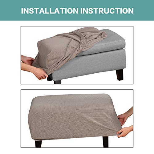 Stretch Chair Slipcover with Cushion Cover & Ottoman Cover - Taupe
