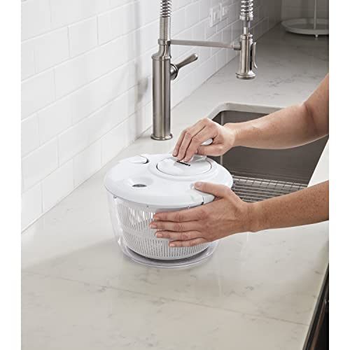 Cuisinart Large Salad Spinner- Wash, Spin & Dry Salad Greens, Fruits & Vegetables, 5qt, CTG-00-SASW White
