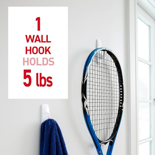 Command Large Utility Hooks, 7 Hooks & 12 Adhesive Strips, Holds 5 lbs