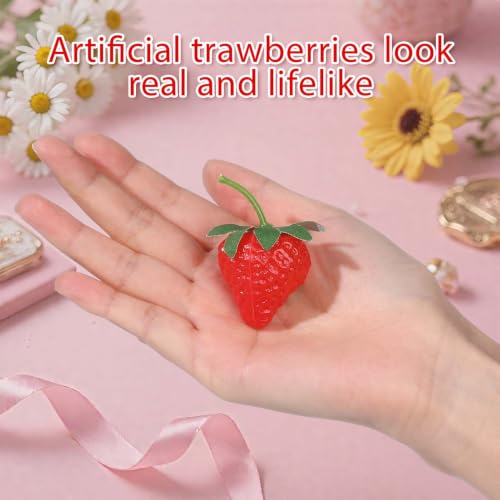 20 Pieces Artificial Strawberries - Realistic Mini Fruit Decor