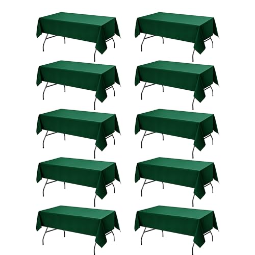 DailySet 10-Pack Hunter Green 60 x 84 in Tablecloths for Rectangle Tables - Multi-Pack