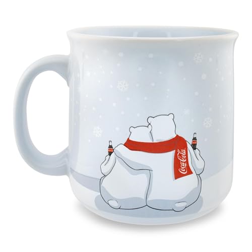 Silver Buffalo Coca-Cola Polar Bears Holiday Camper Mug - 20oz Ceramic Coffee Cup