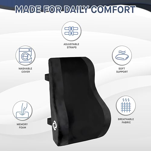 Ergonomic Lumbar Support Pillow with Cooling for Office & Car