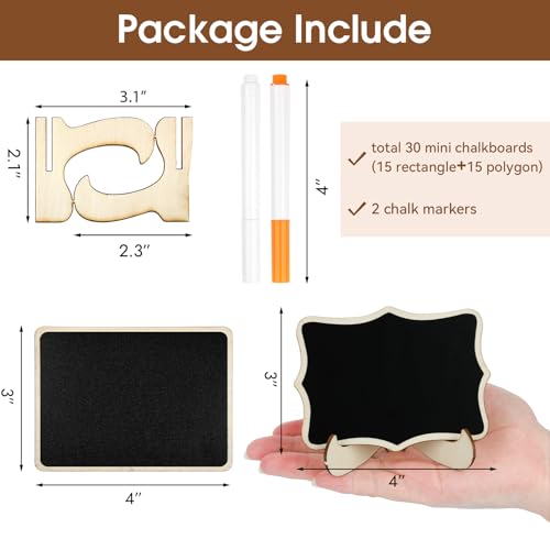 30-Pack Mini Chalkboard Signs with Stands - Reusable Food Labels for Parties