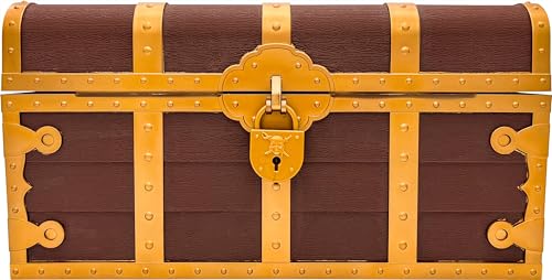 Treasure Chest with Lock and Key - Durable Plastic Storage Container for Kids & Classroom