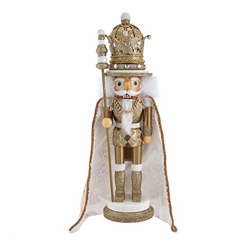 17.5-Inch Gold King Nutcracker - Holiday Decor, Whimsical Christmas Figure