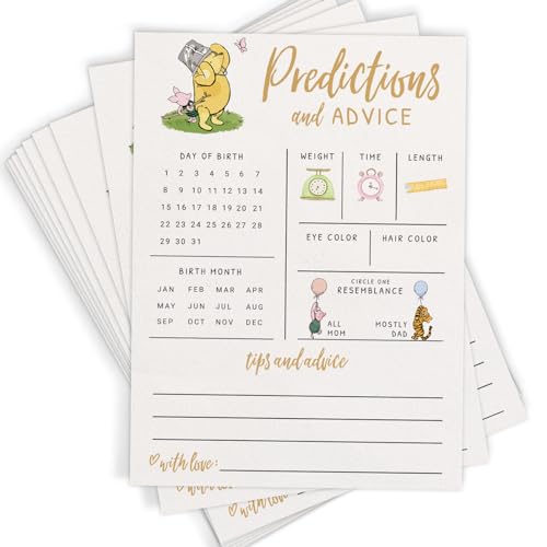Baby Shower Predictions and Advice Cards - Classic Storybook Theme, 30 Pack