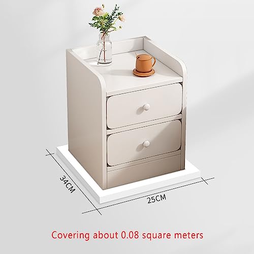 Slim Bedside Table with Single Drawer, 20cm Compact Nightstand for Bedroom