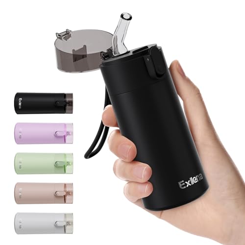 Exllena 5oz Leak-Proof Travel Water Bottle with Straw & Locking Lid