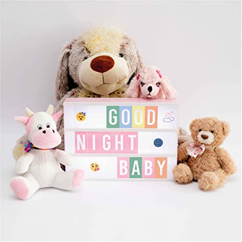 Pink Cinema Light Box with 400 Letters, Emojis, and Markers for Room Decor