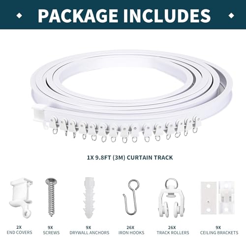 Flexible 9.8ft Ceiling Curtain Track System for Room Dividers and RVs
