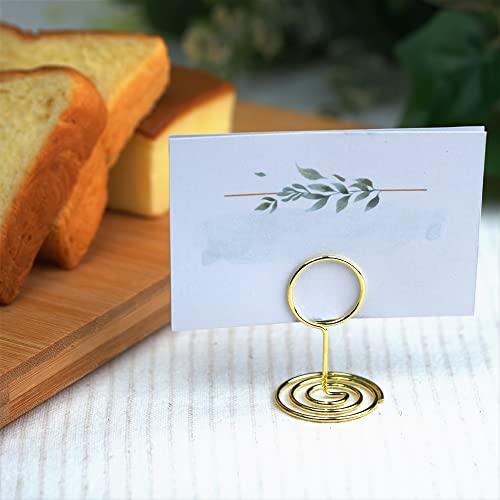 20pcs Mini Gold Table Number Holders - Metal Wire Place Card Stands