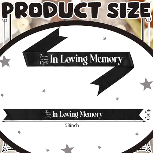 Memorial Wreath Sash 58x4 Inch Black Funeral Ribbon for Flowers