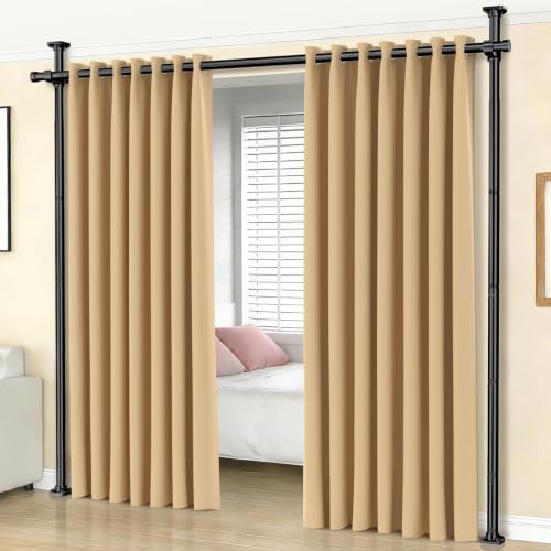Adjustable Floor-to-Ceiling Room Divider Tension Rod, No-Drill Partition