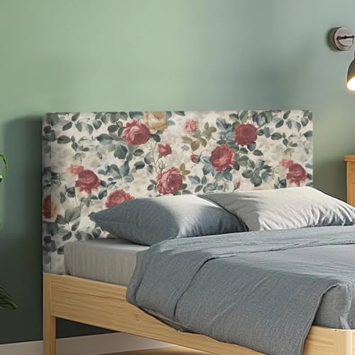 Rose Headboard Cover - Dustproof Stretch Slipcover for Queen & King Beds