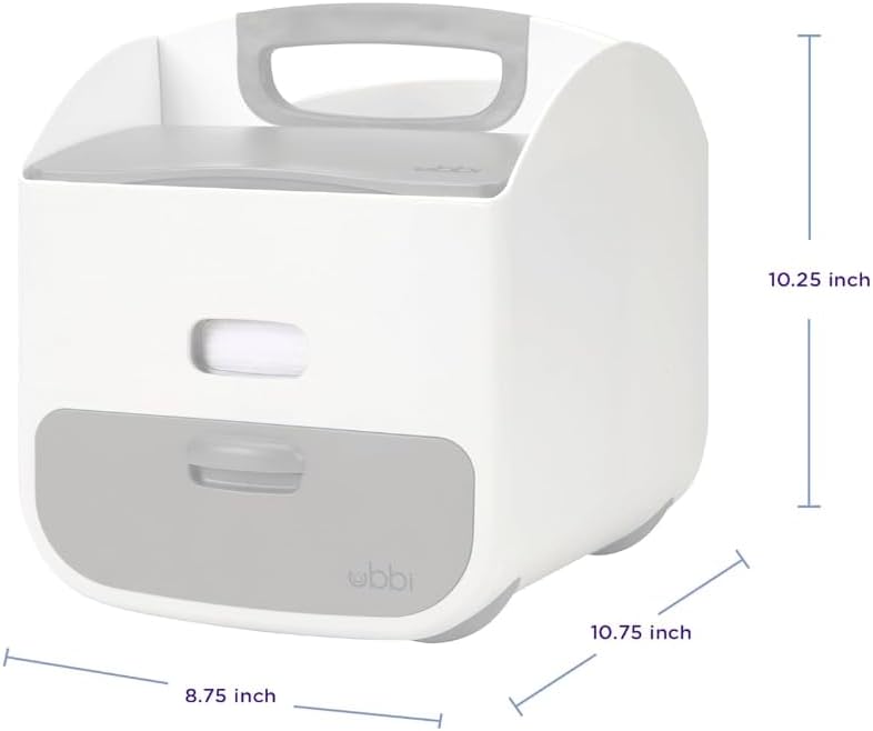Ubbi Portable Diaper Changing Station - Diaper Storage Caddy Organizer with Folding Mat | Gray