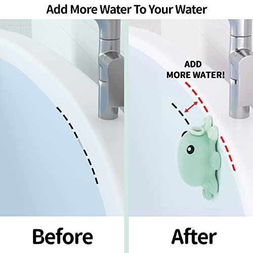Silicone Bathtub Overflow Drain Cover for Deeper Soaking Bath, Aqua Green