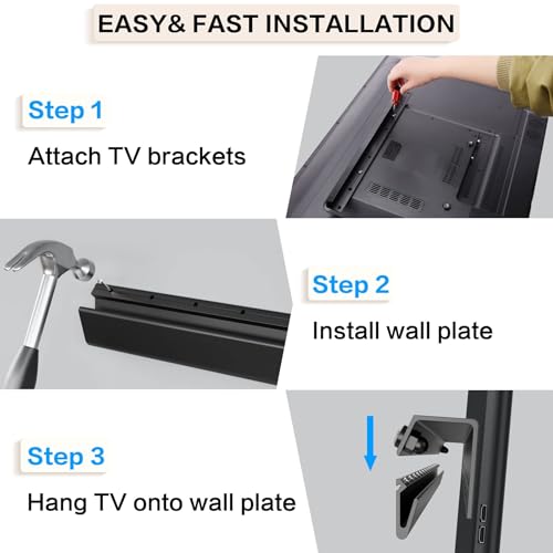 No-Drill Drywall TV Wall Mount for 22-55 Inch TVs - Holds 100 lbs