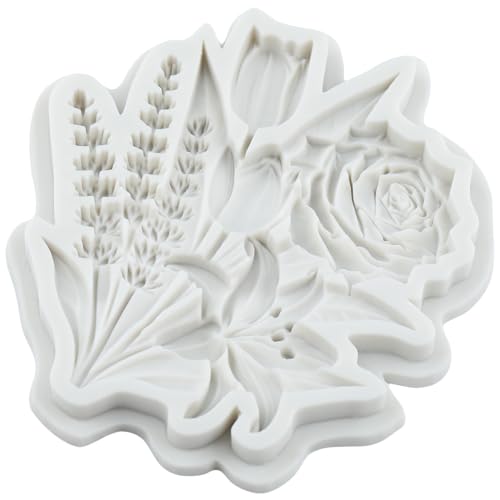 QDMOLDS Flower Silicone Mold Lavender Tulip Rose Lily - Style I