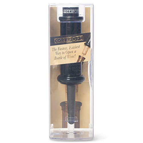 Cork Pops Black 6.5 Inch Original Wine Bottle Opener with Cartridge - Easy One-Push Design