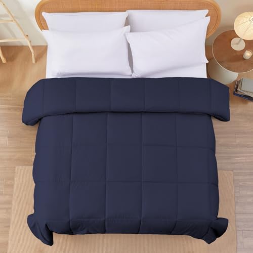 Modern Threads Reversible Down Alternative Comforter - Twin, Navy/Silver