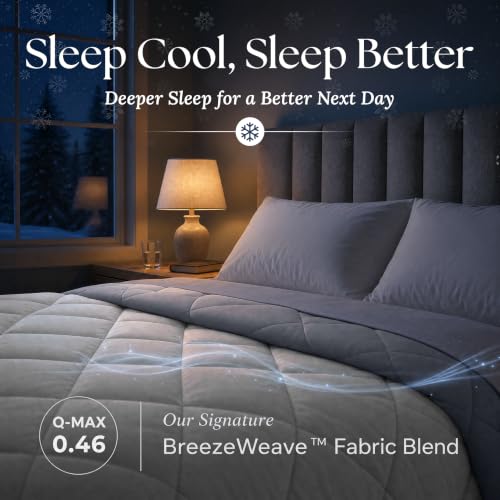 Cooling Comforter King Size - BreezeWeave Blanket for Hot Sleepers