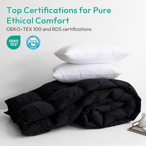 Three Geese Pinch Pleat Feather & Down Comforter - Queen Duvet Insert