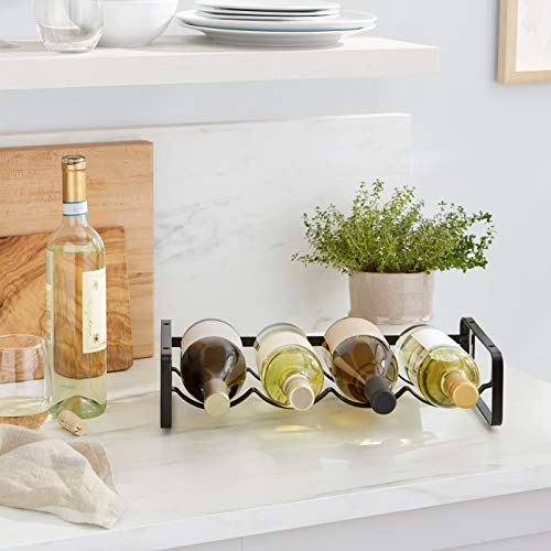 Stackable Metal Wine Rack for Tabletop Bottle Storage, 4-Bottle