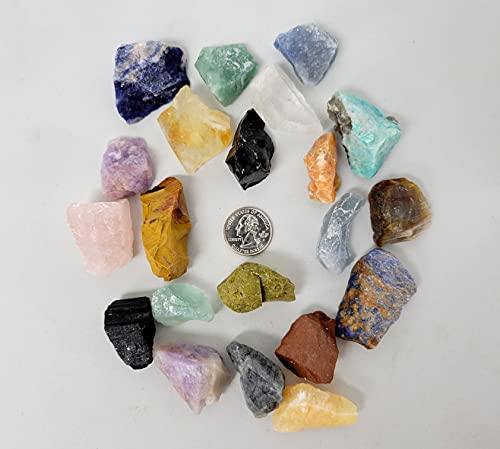 Assorted Raw Natural Rough Stones & Crystals - 1/2 lb Bulk Gemstone Mix