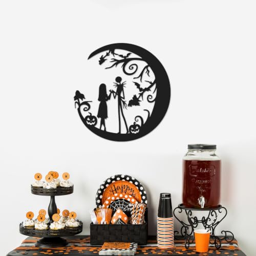 Arosche Black Halloween Christmas Nightmare Metal Wall Art Sign