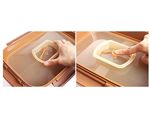 E-Jen Premium Kimchi, Sauerkraut Container Probiotic Fermentation with Inner Vacuum Lid (Earthenware Brown, 4.4 gal/ 17L)