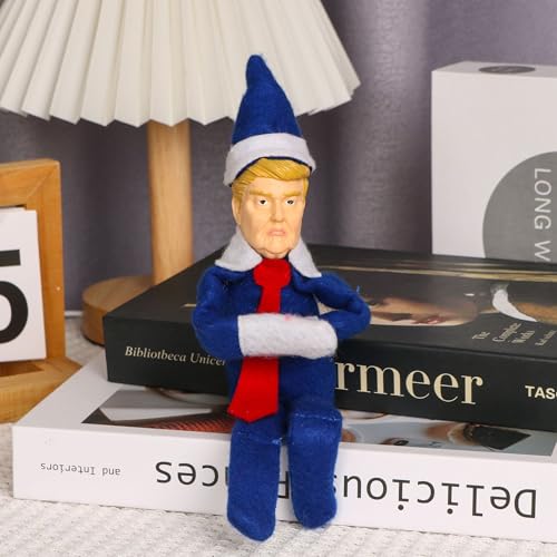 Elf on Tree Stump Christmas Ornament, Funny Holiday Tree Decoration