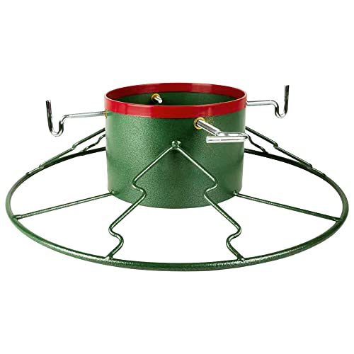 Heavy Duty Steel Christmas Tree Stand for 6-12 Ft Live Trees, Green