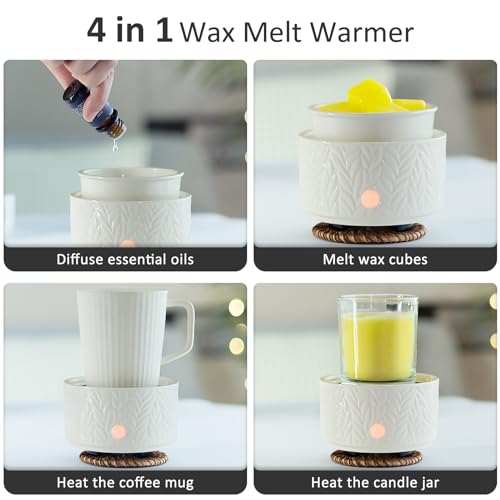 Ceramic Wax Melt Warmer - 3-in-1 Electric Fragrance Oil Burner for Home Decor
