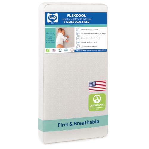 2-Stage Breathable Crib & Toddler Bed Mattress - Waterproof Cotton 52x28