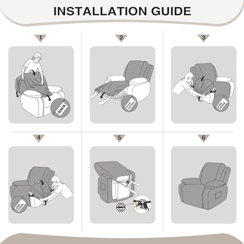 Small Recliner Chair Covers - Durable Stretch Slipcovers, Light Gray